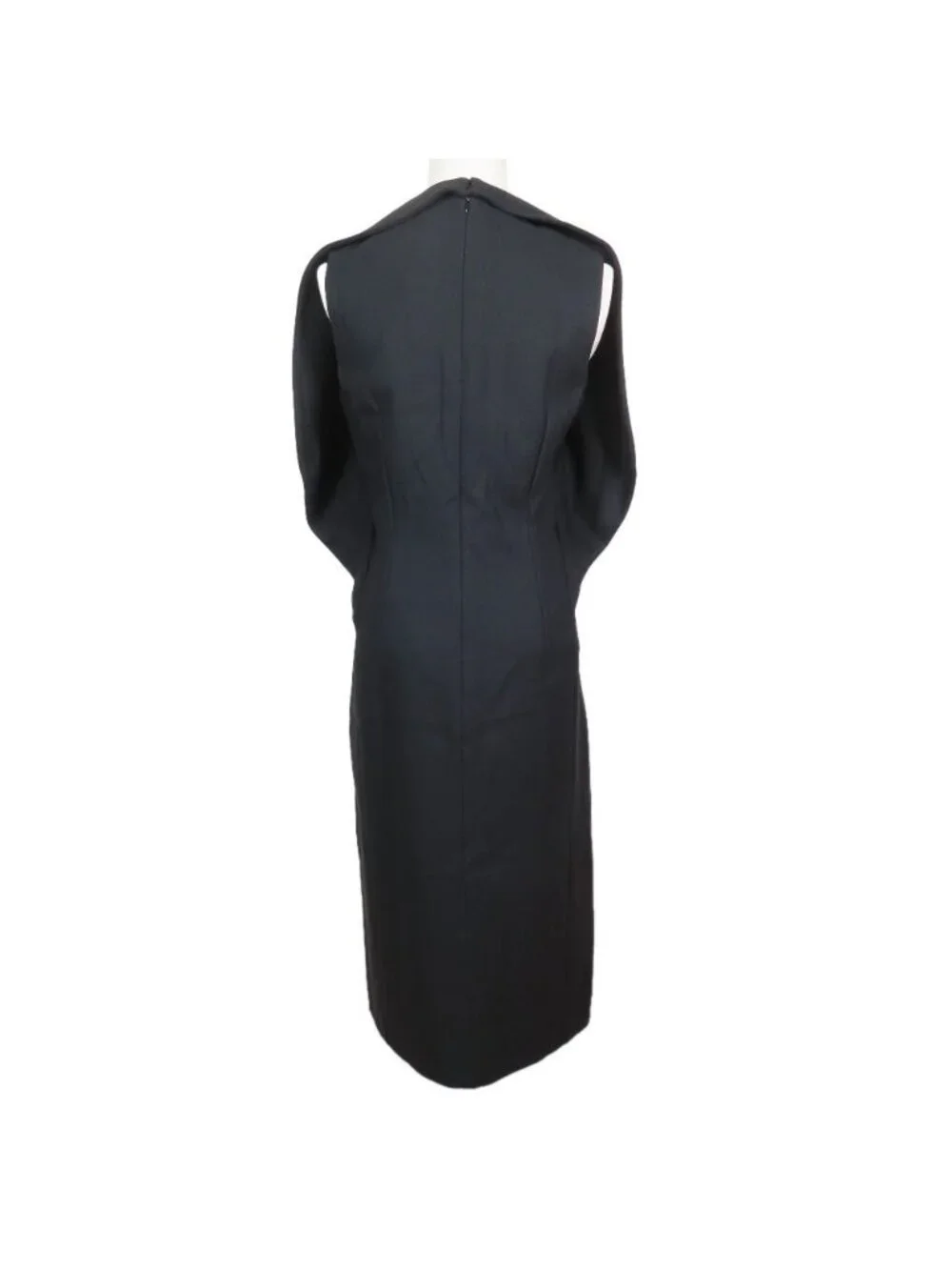 Louis Vuitton Sleeveless Dress Long Silk Black 38